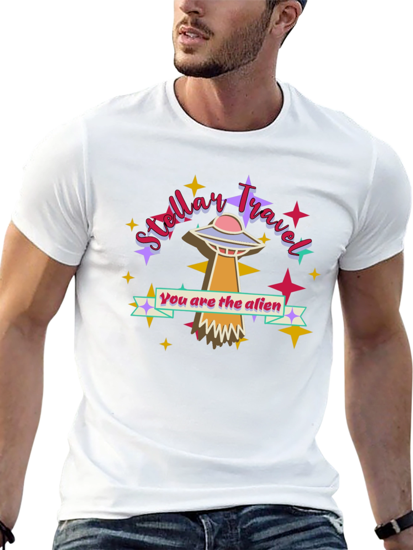 Stellar Travel You are the Alien Black T-Shirt