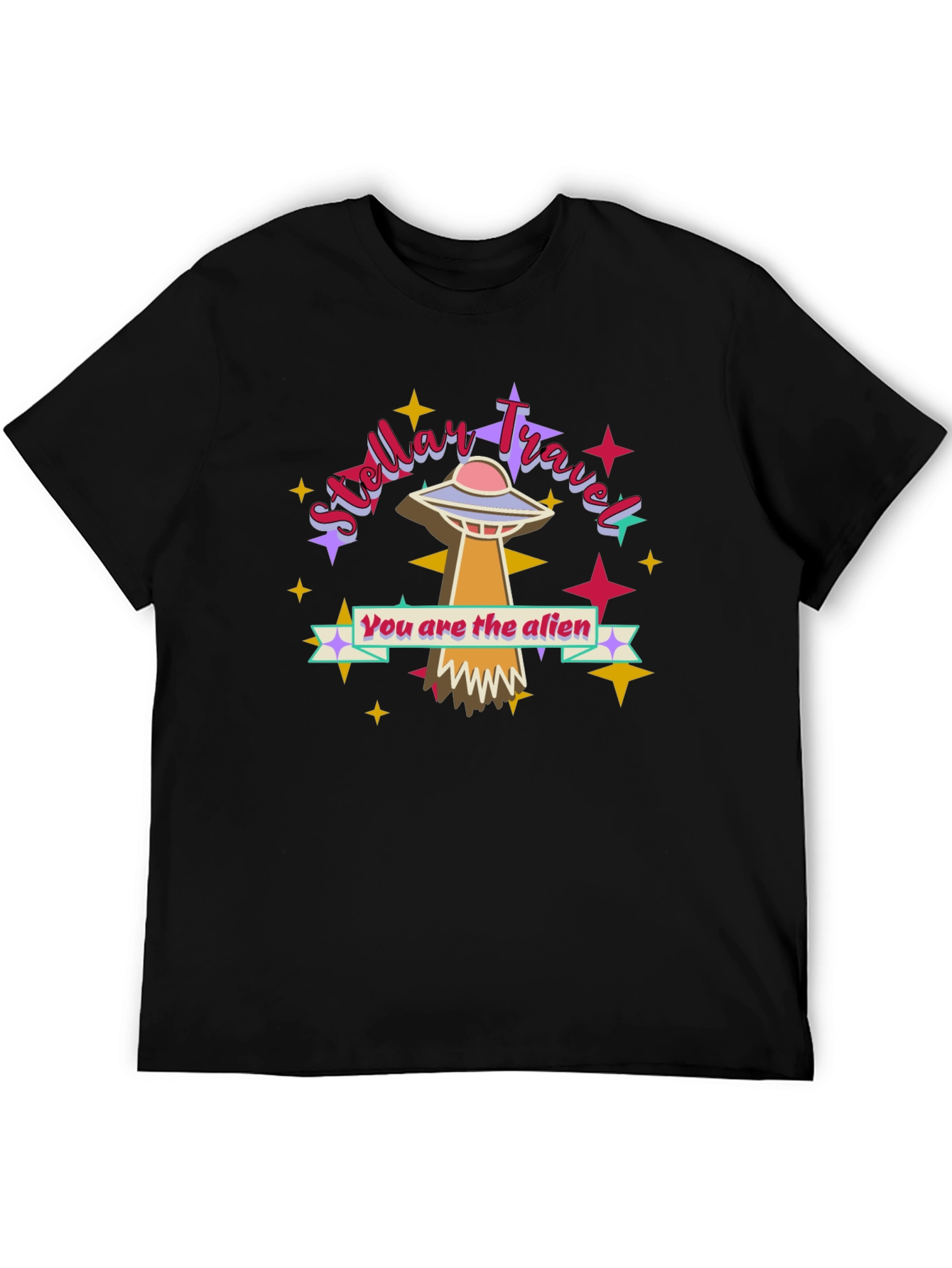 Stellar Travel You are the Alien Black T-Shirt