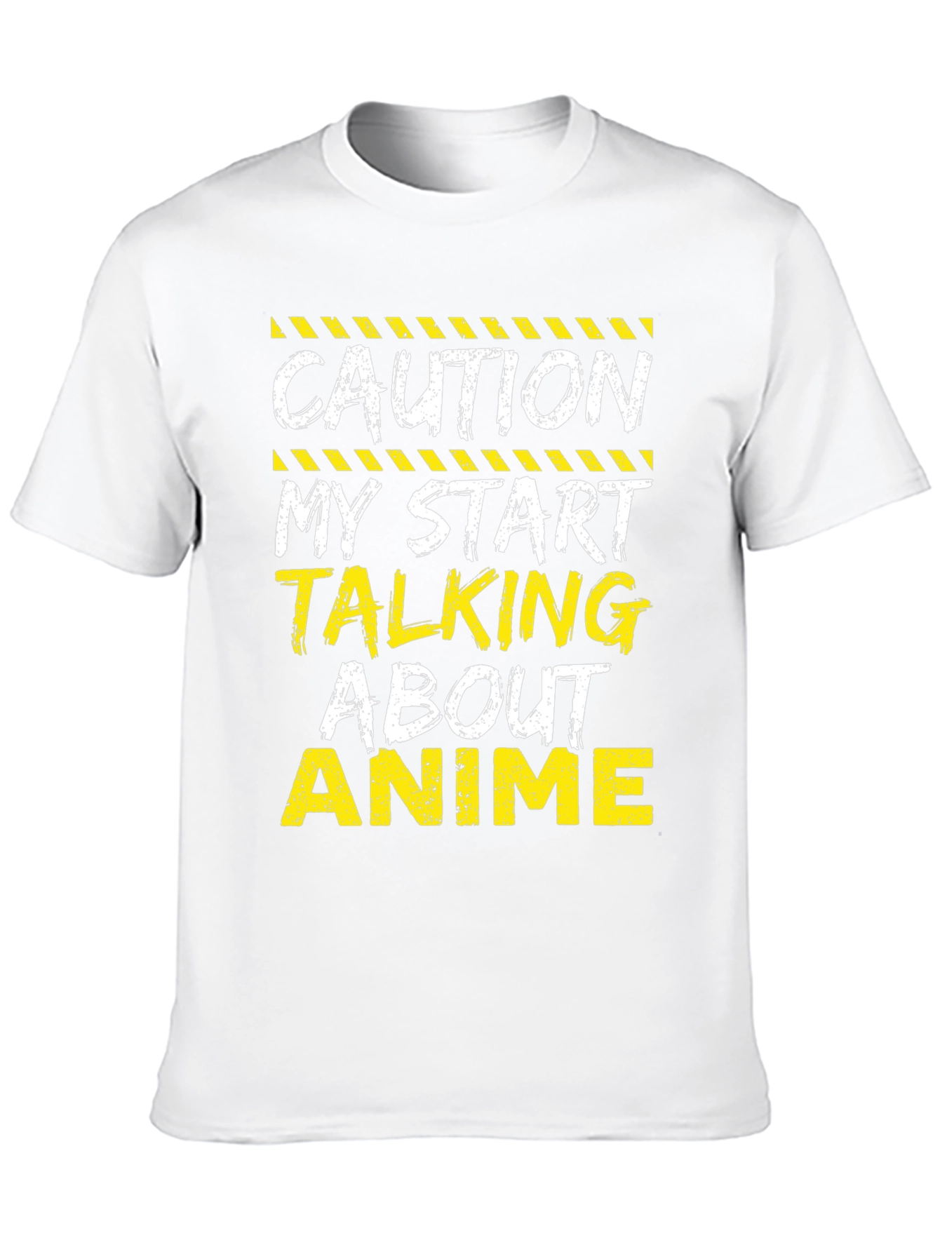 Caution Anime T-Shirt - Black Cotton