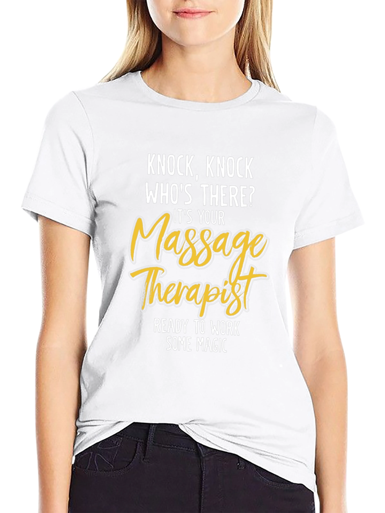 Massage Therapist Knock Knock Joke T-Shirt