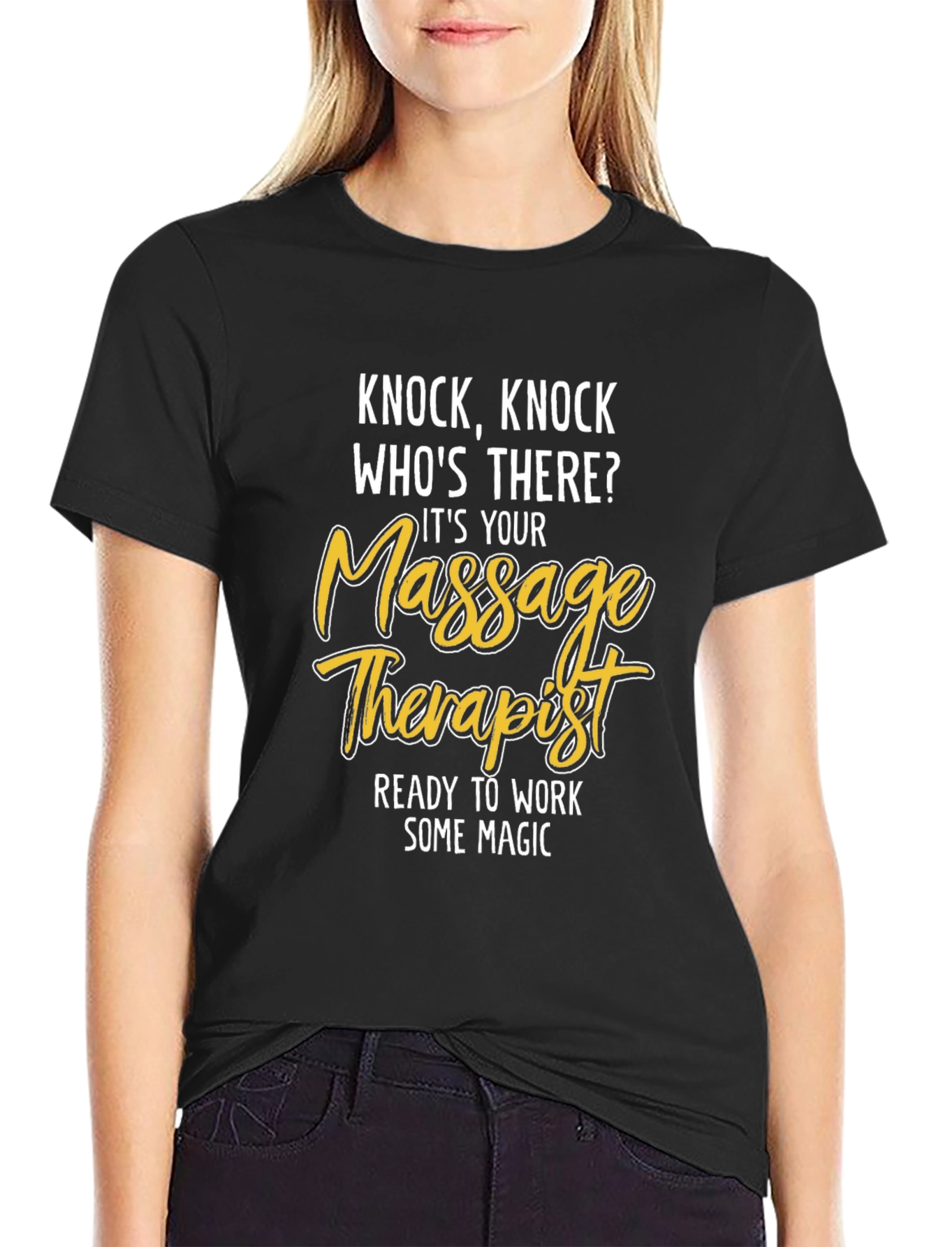 Massage Therapist Knock Knock Joke T-Shirt