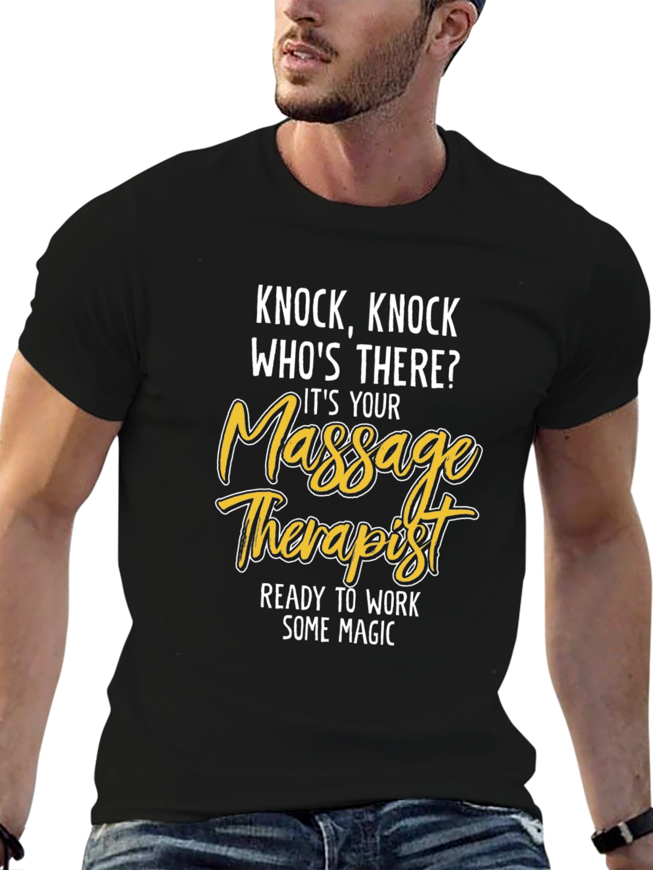 Massage Therapist Knock Knock Joke T-Shirt