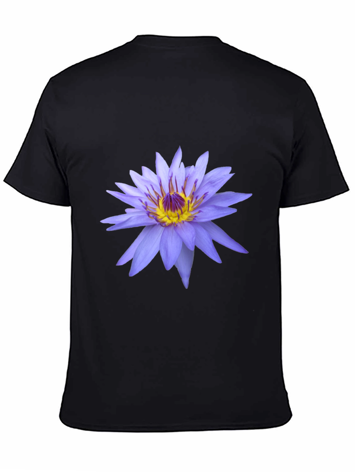 Lotus Flower Graphic Tee - Black Cotton T-Shirt