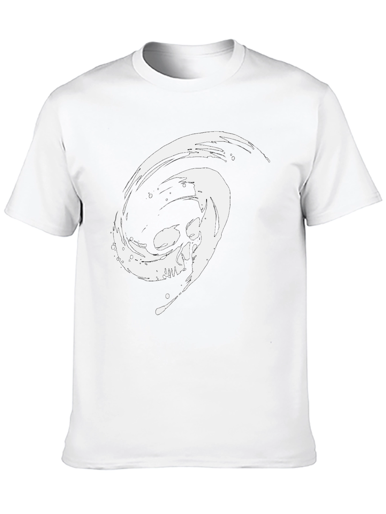Edgy Skull Graphic Tee - Black Cotton T-Shirt