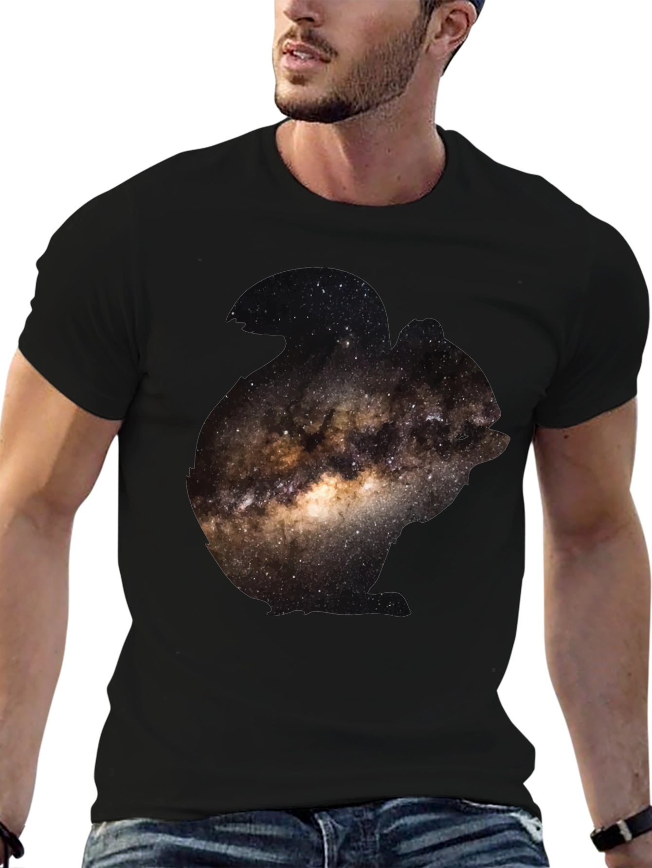 Galaxy Print Black T-Shirt for Men