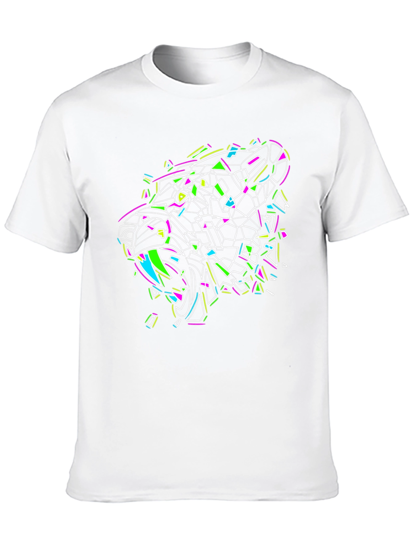 Geometric Panther Graphic Black T-Shirt