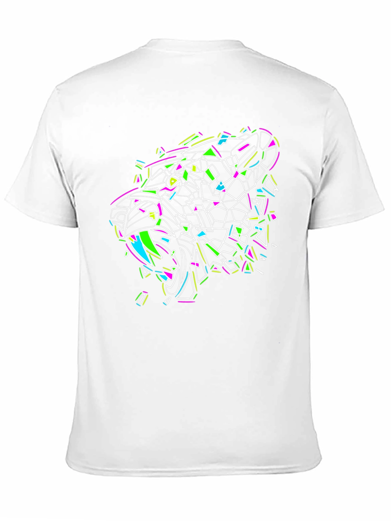 Geometric Panther Graphic Black T-Shirt
