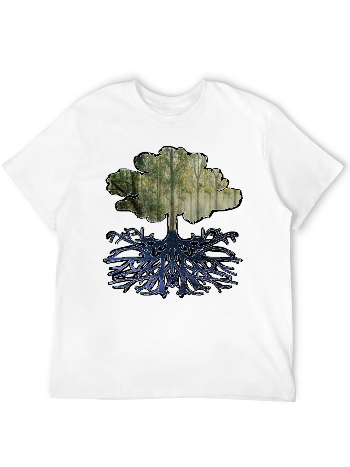 Nature Tree Graphic Tee - Black Cotton Blend