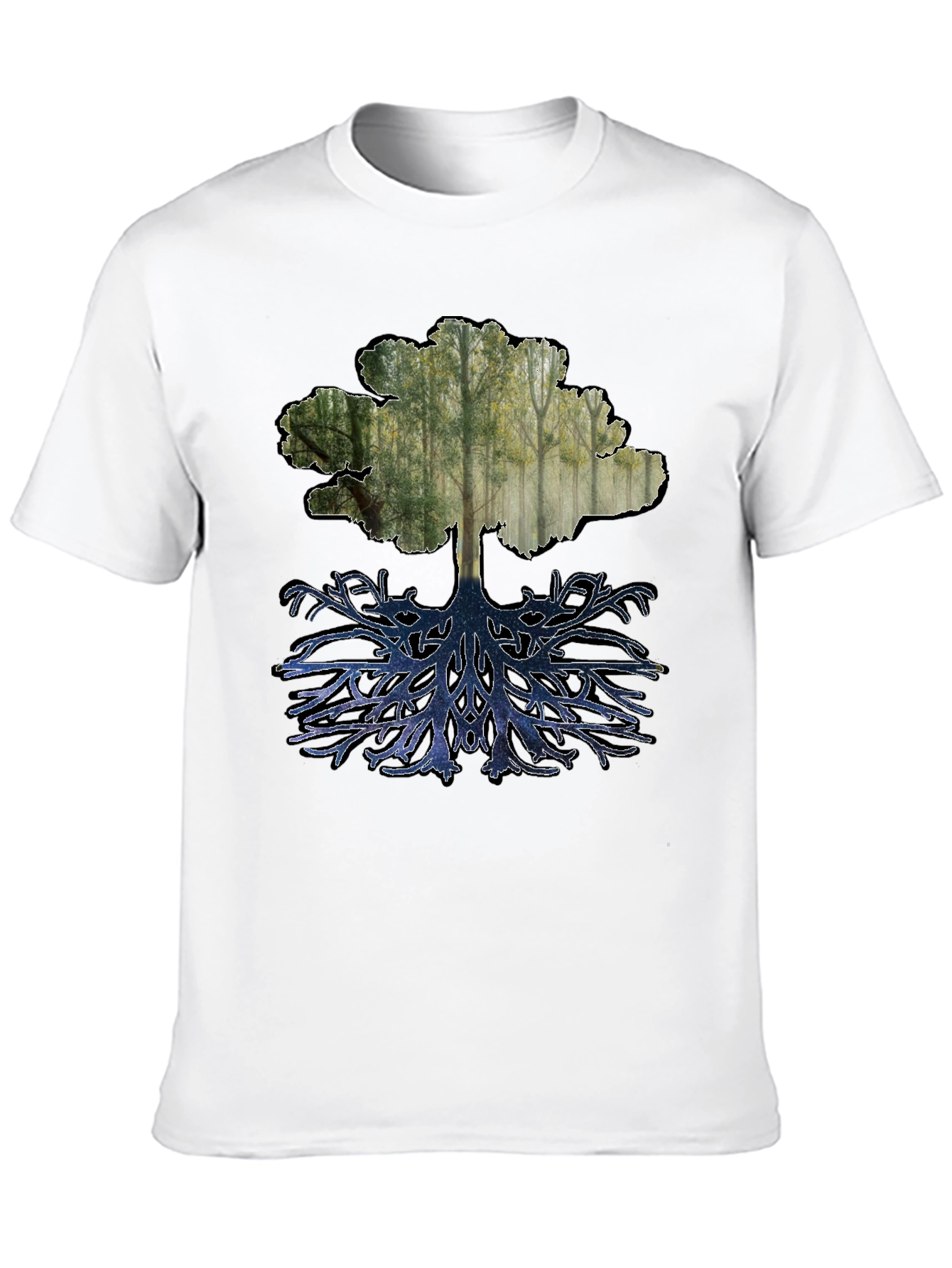 Nature Tree Graphic Tee - Black Cotton Blend