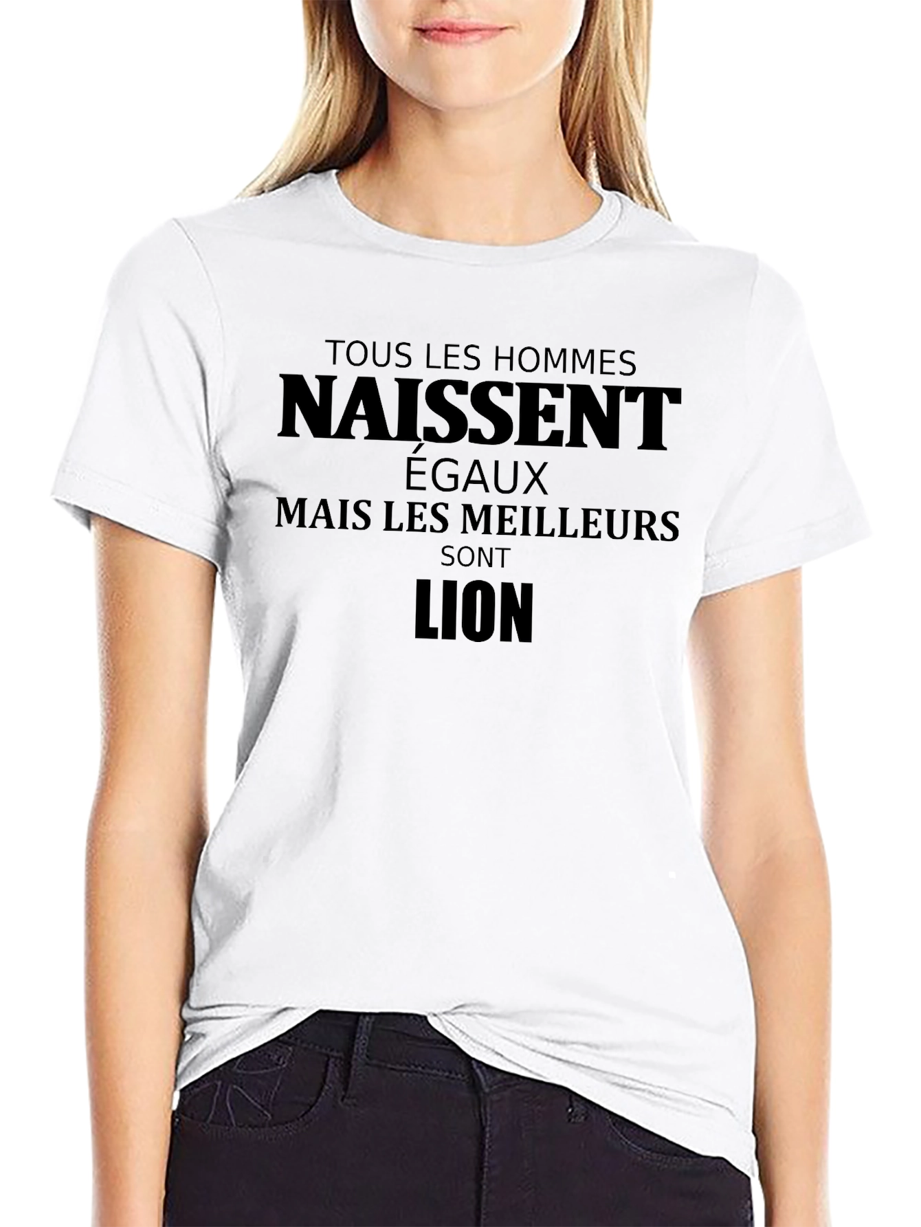 Lion Graphic Tee - French Text