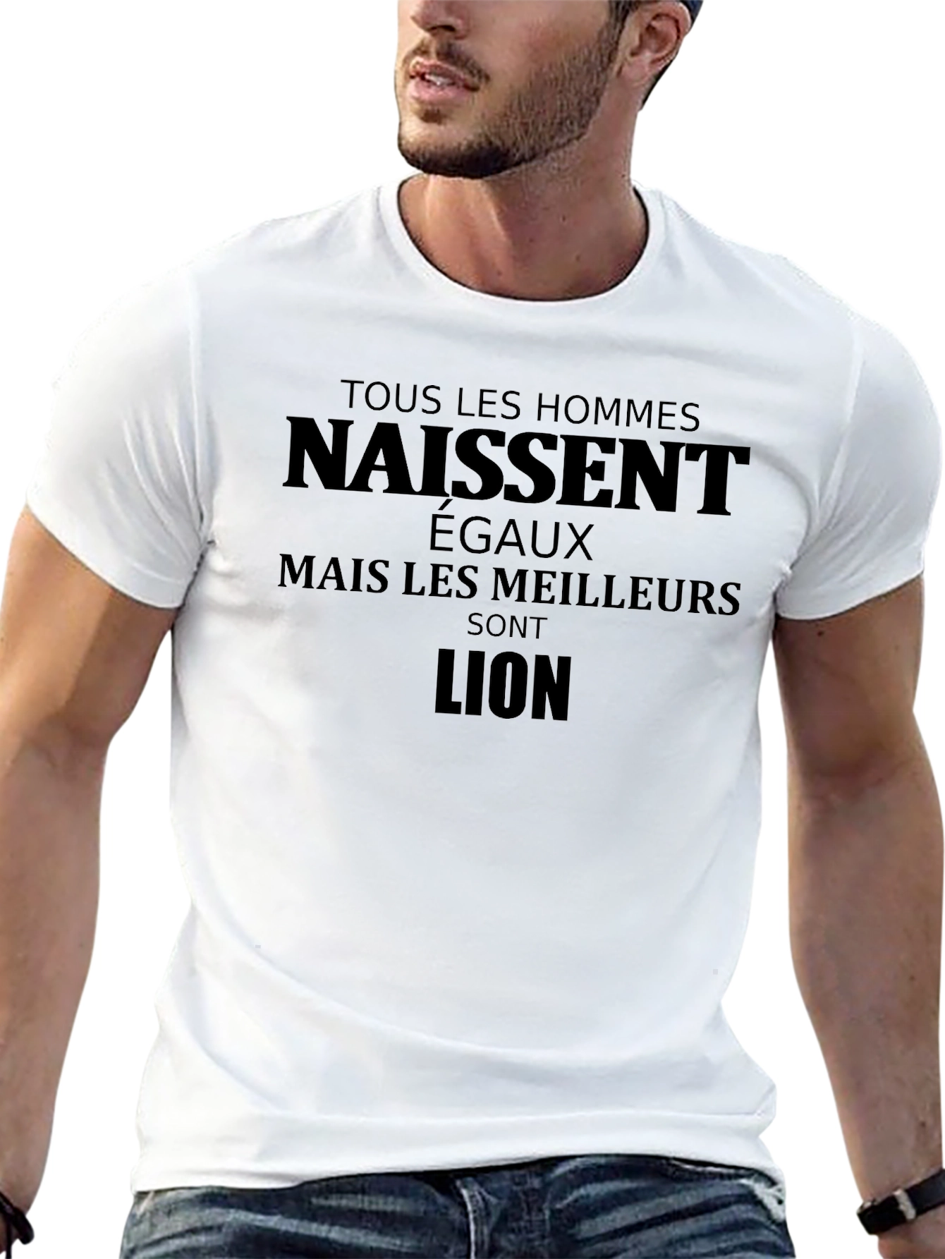 Lion Graphic Tee - French Text
