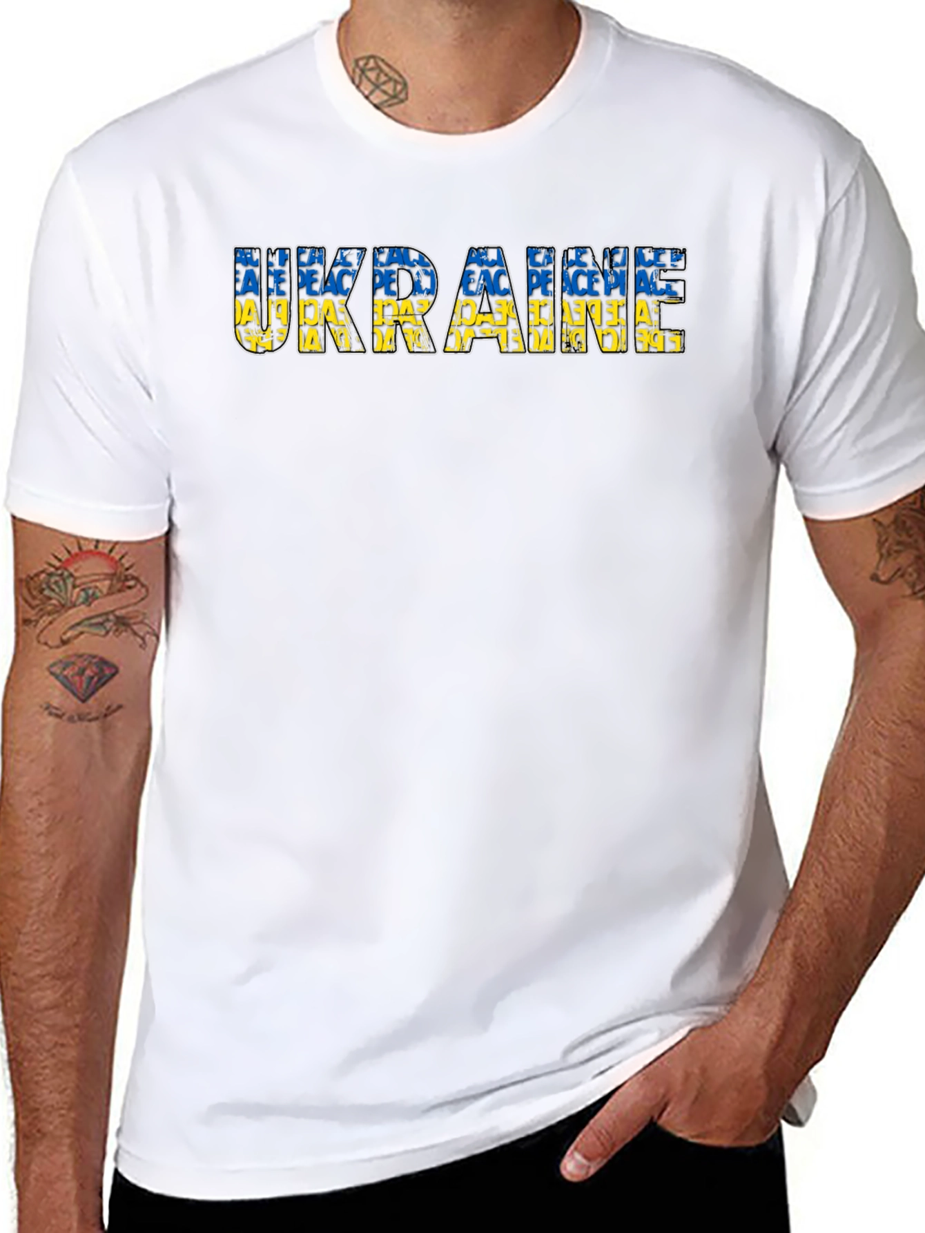 Ukraine Peace T-Shirt - Black Graphic Tee