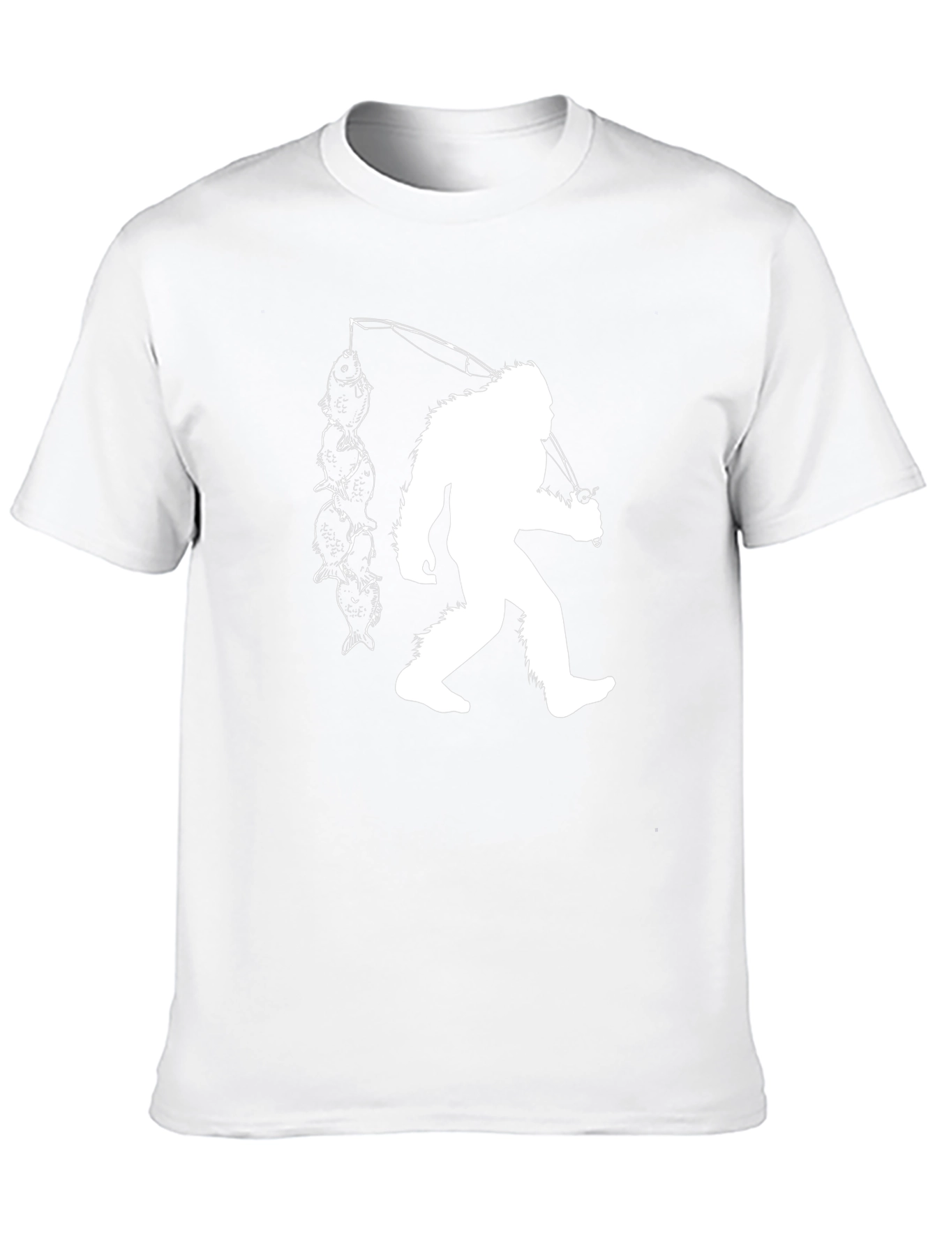 Sasquatch Fishing T-Shirt - Black Cotton Tee