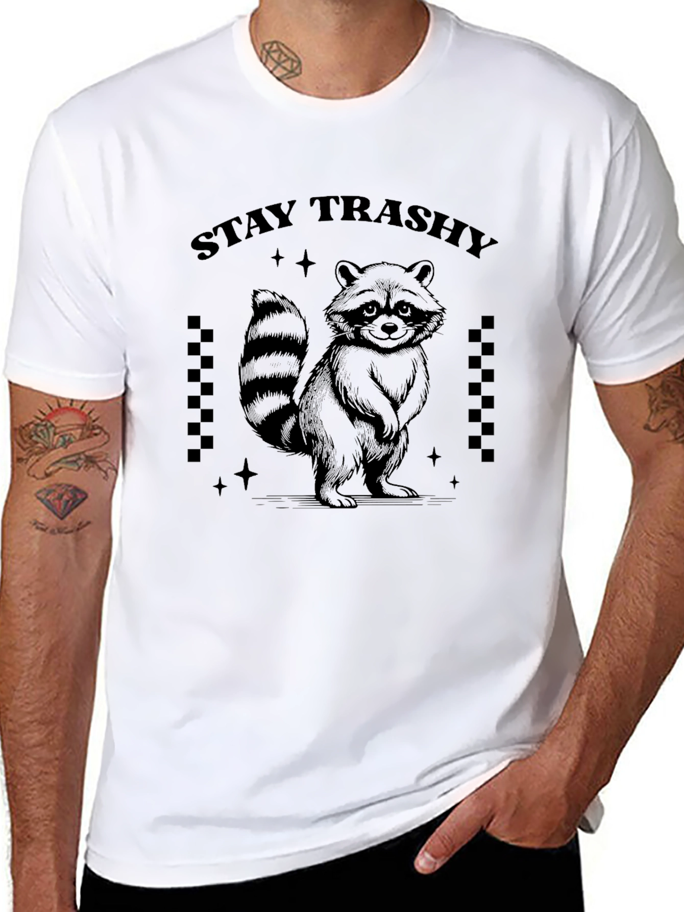 Stay Trashy Raccoon Graphic T-Shirt