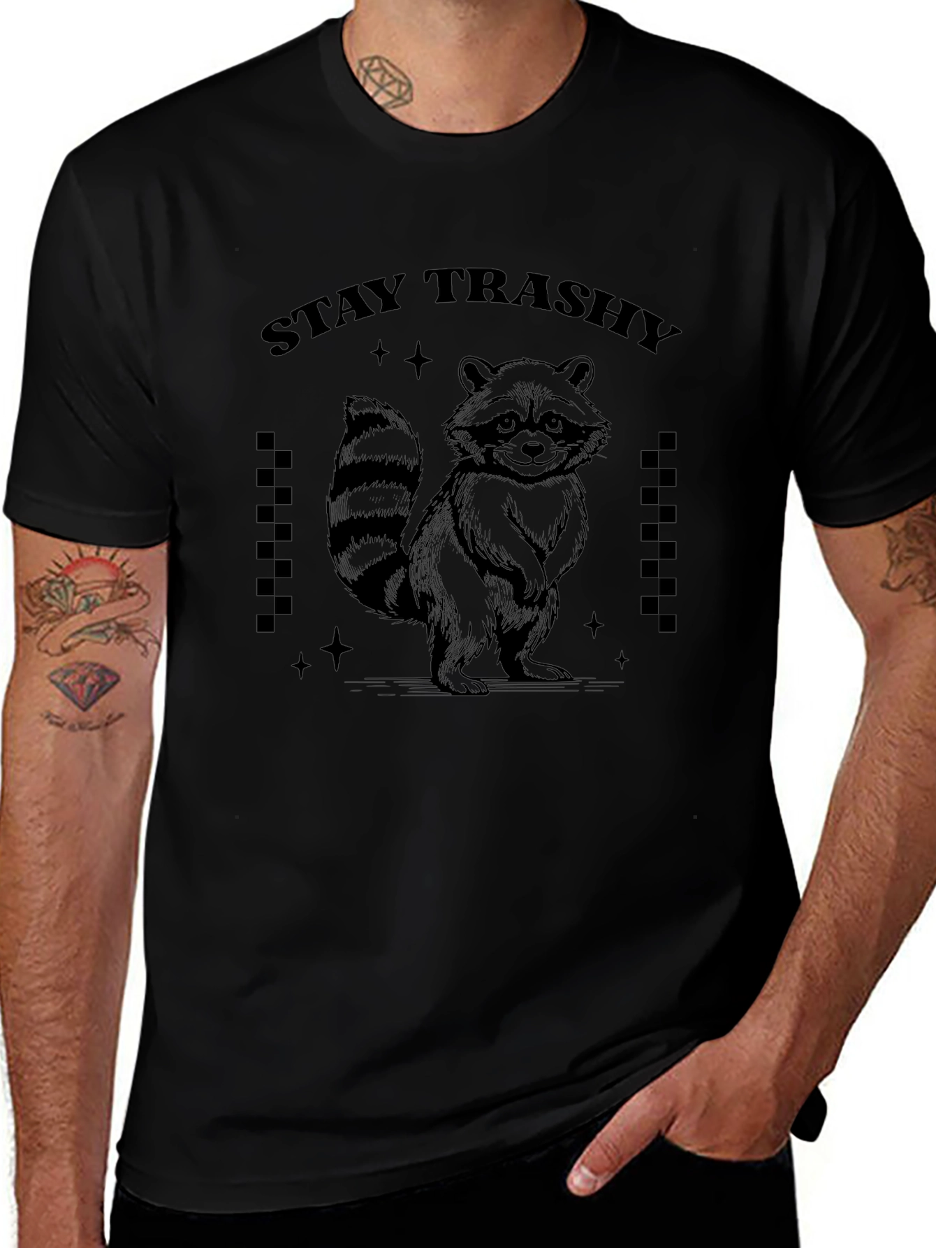 Stay Trashy Raccoon Graphic T-Shirt