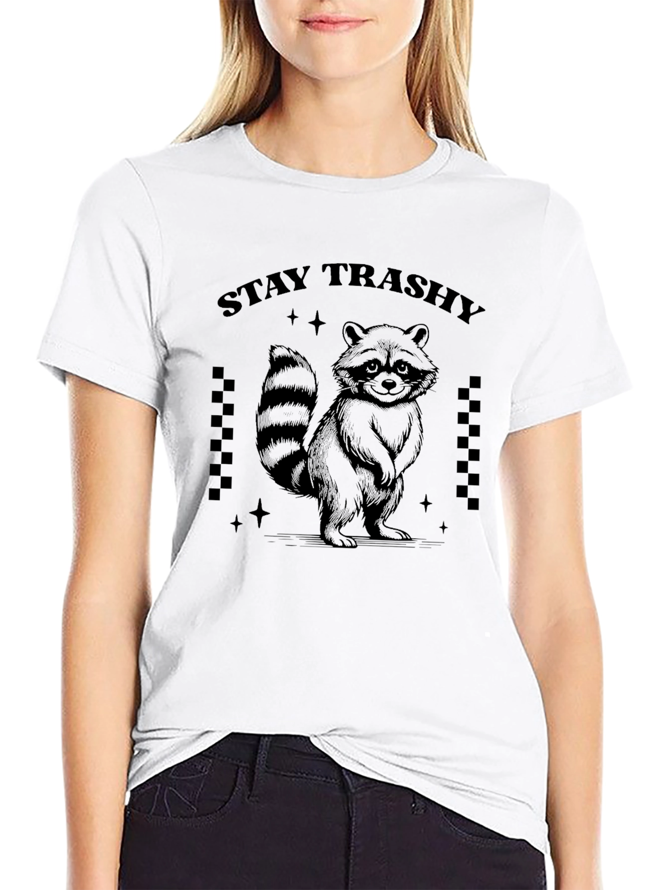 Stay Trashy Raccoon Graphic T-Shirt