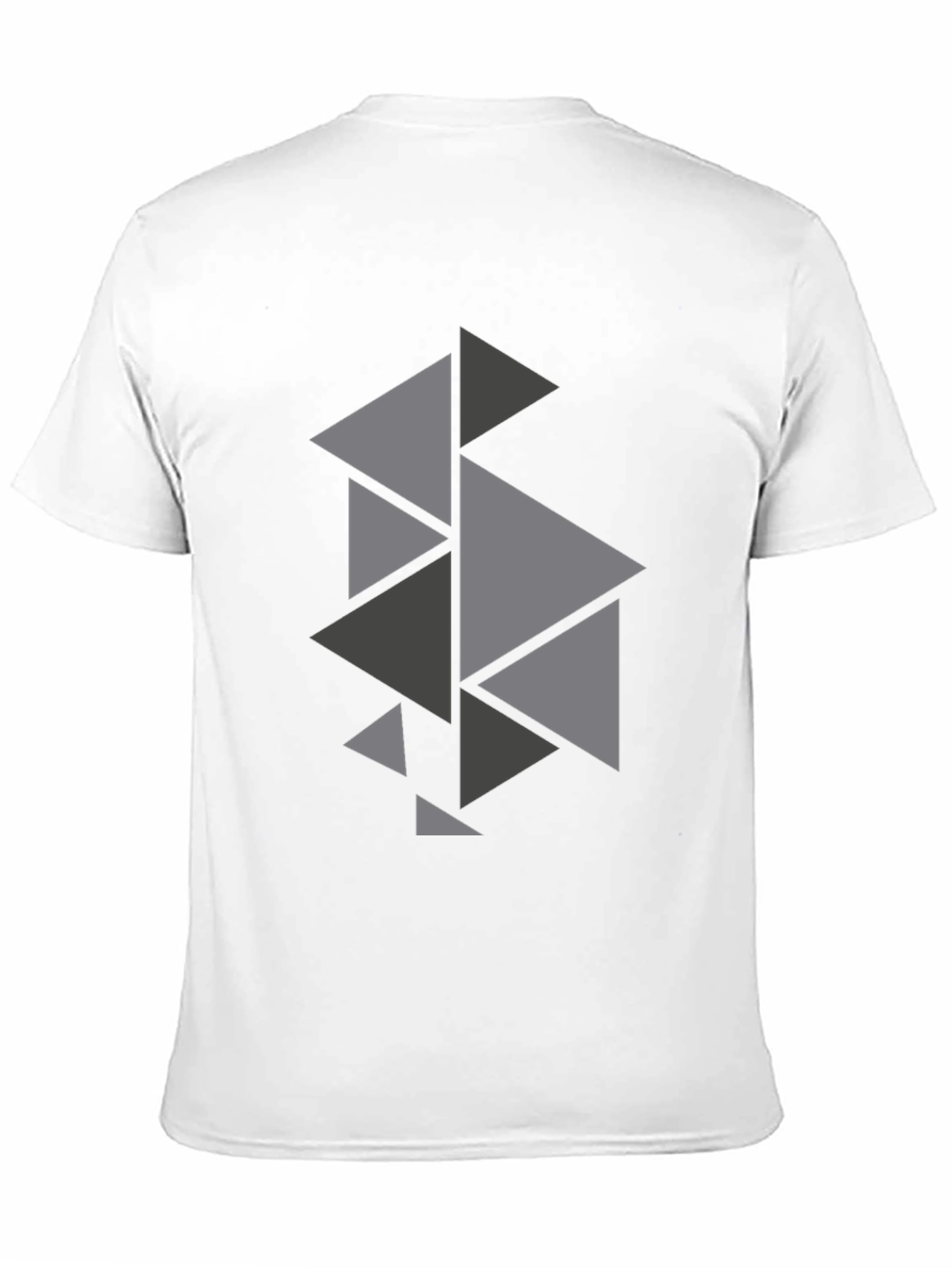 Geometric Triangle Pattern Black T-Shirt