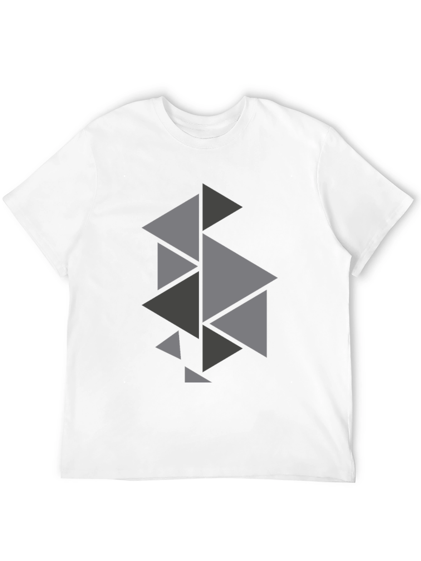 Geometric Triangle Pattern Black T-Shirt
