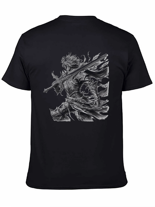 Warrior Graphic Print Black T-Shirt