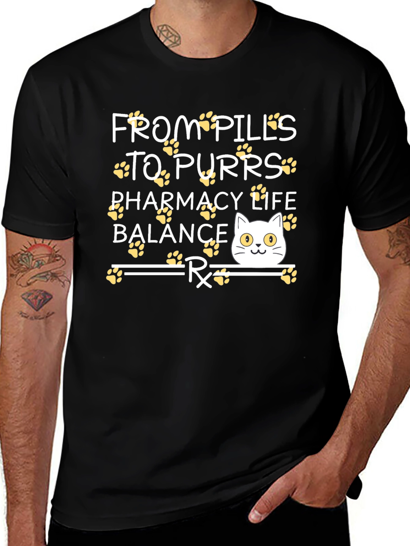 Pharmacy Life Balance Cat T-Shirt