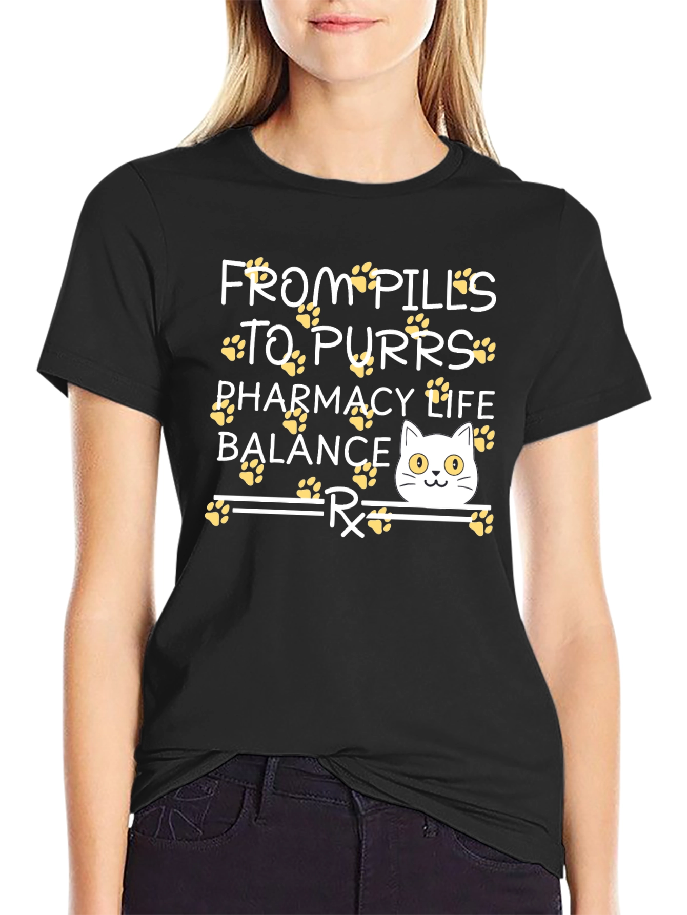 Pharmacy Life Balance Cat T-Shirt