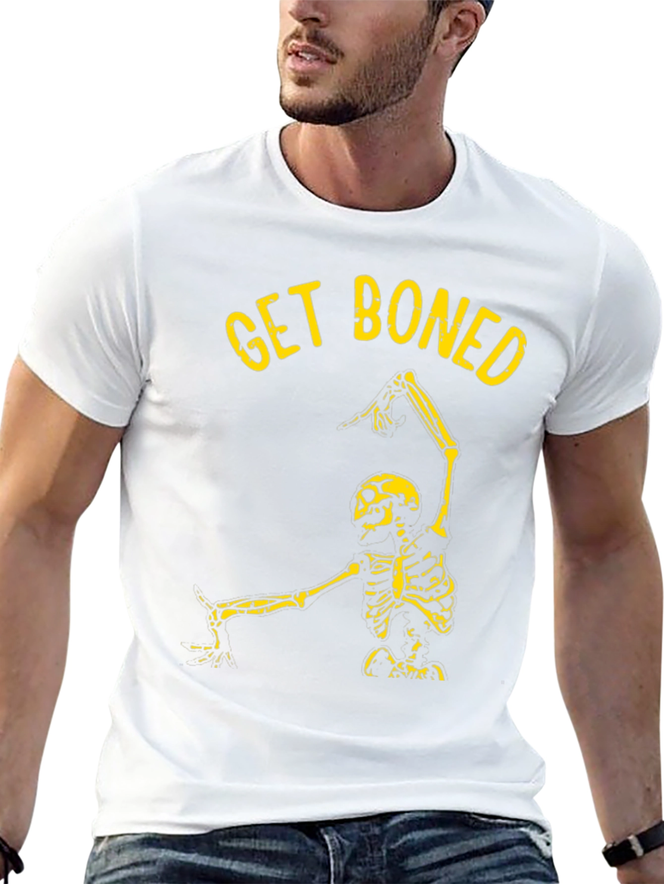 Get Boned Skeleton Graphic Tee - Black
