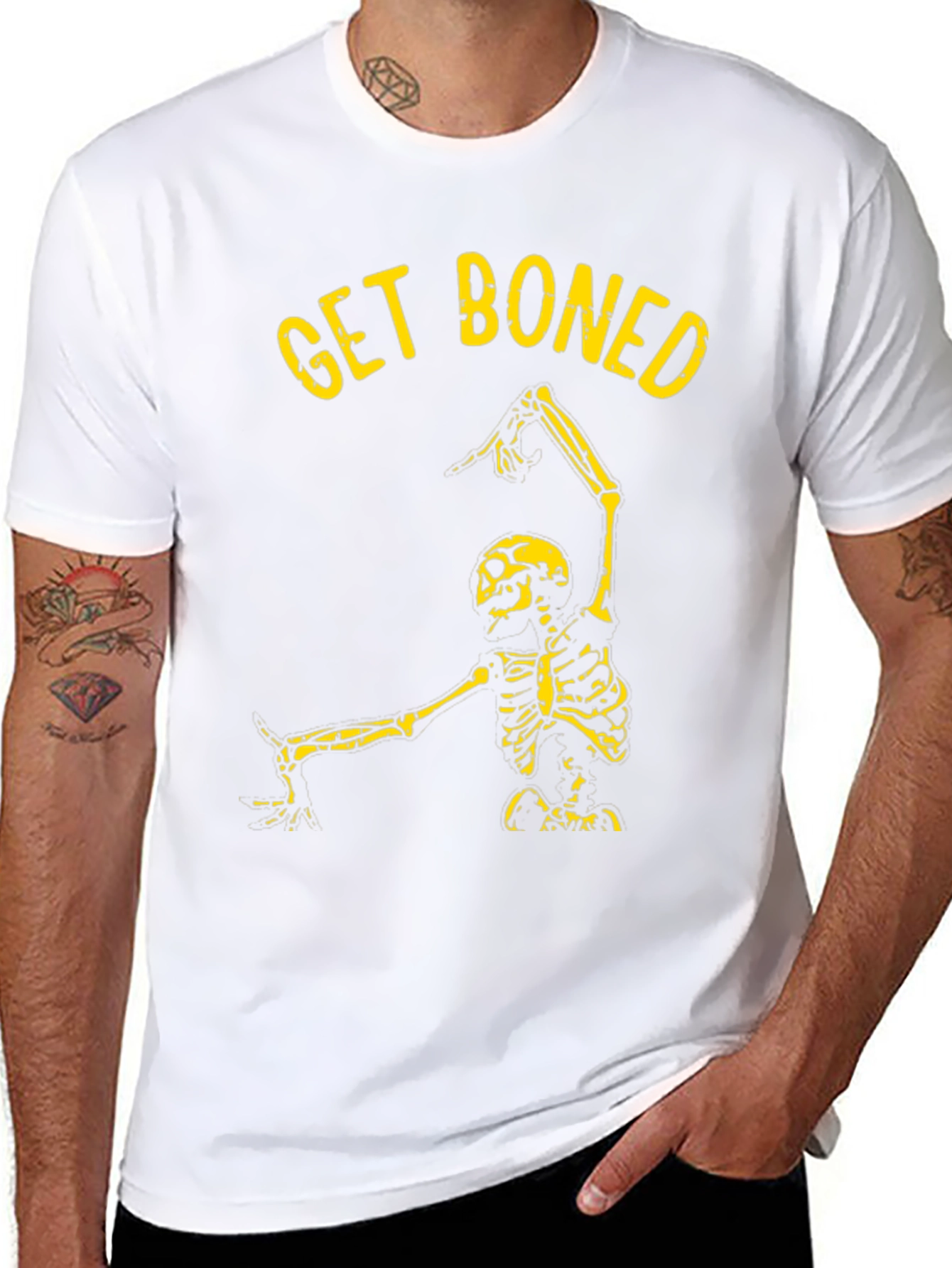 Get Boned Skeleton Graphic Tee - Black