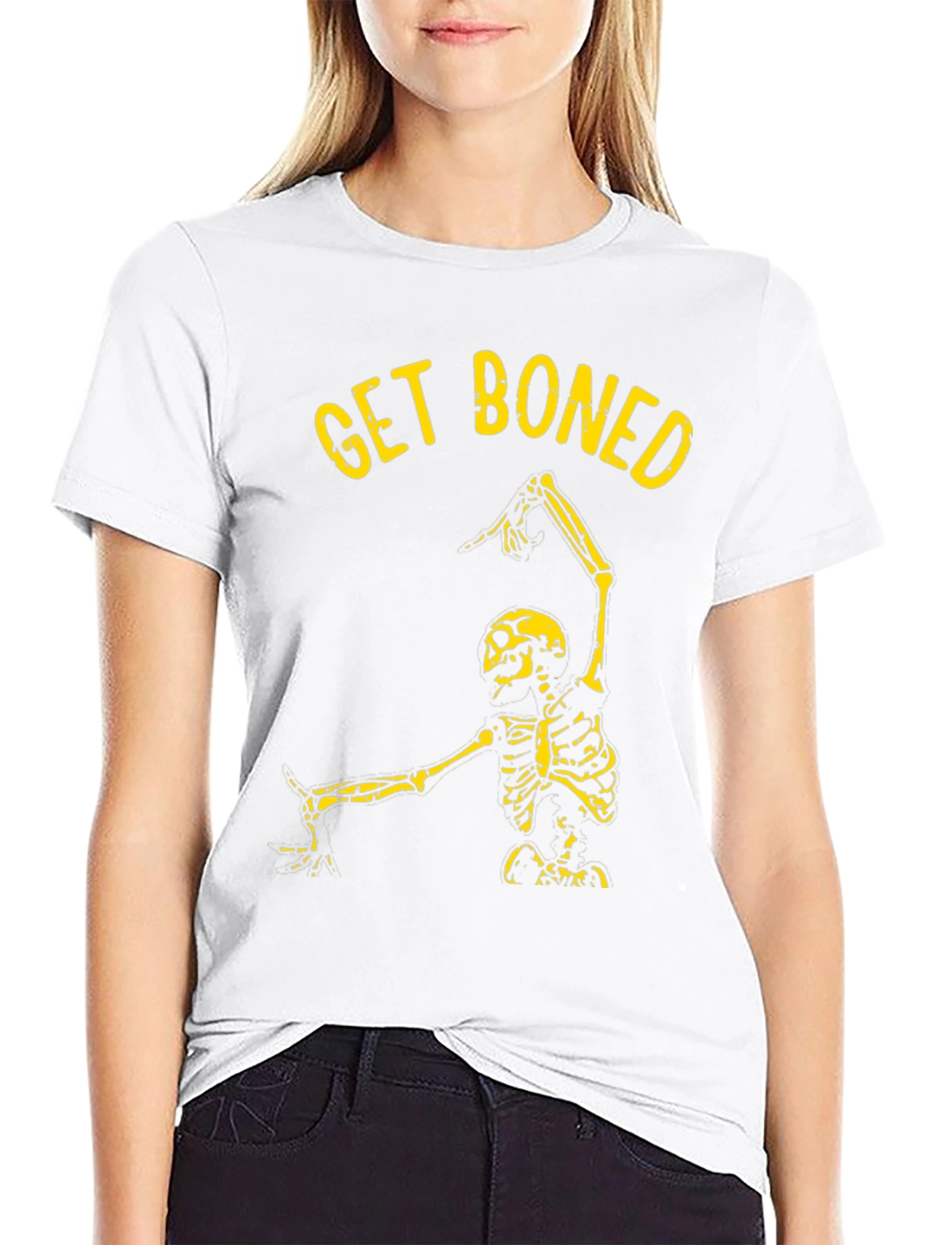 Get Boned Skeleton Graphic Tee - Black