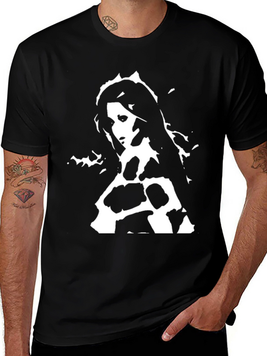 Abstract Girl Black T-Shirt