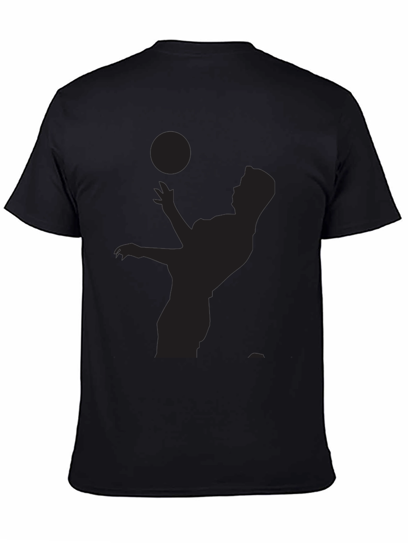 Soccer Player Silhouette Black T-Shirt