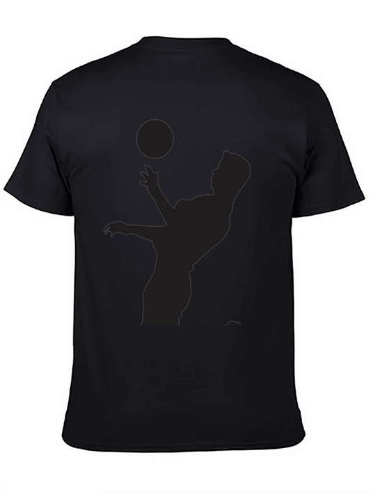 Soccer Player Silhouette Black T-Shirt