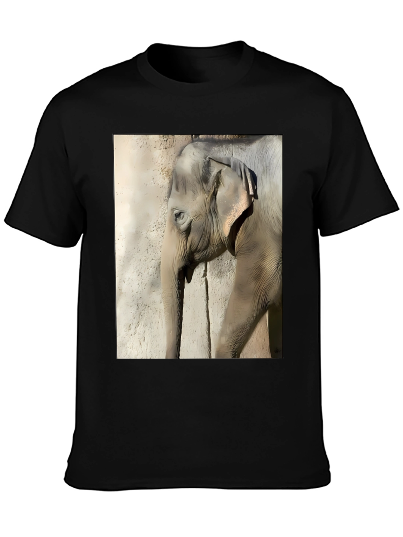 Elephant Graphic Print T-Shirt - Classic Black Tee