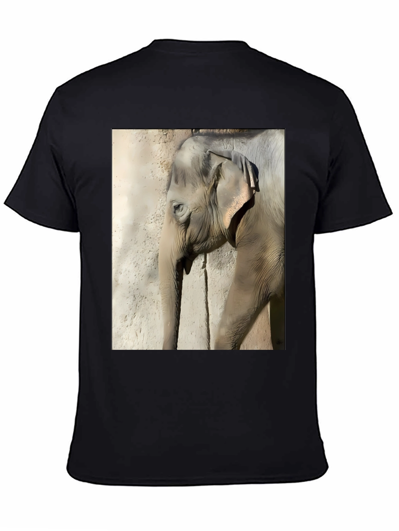 Elephant Graphic Print T-Shirt - Classic Black Tee