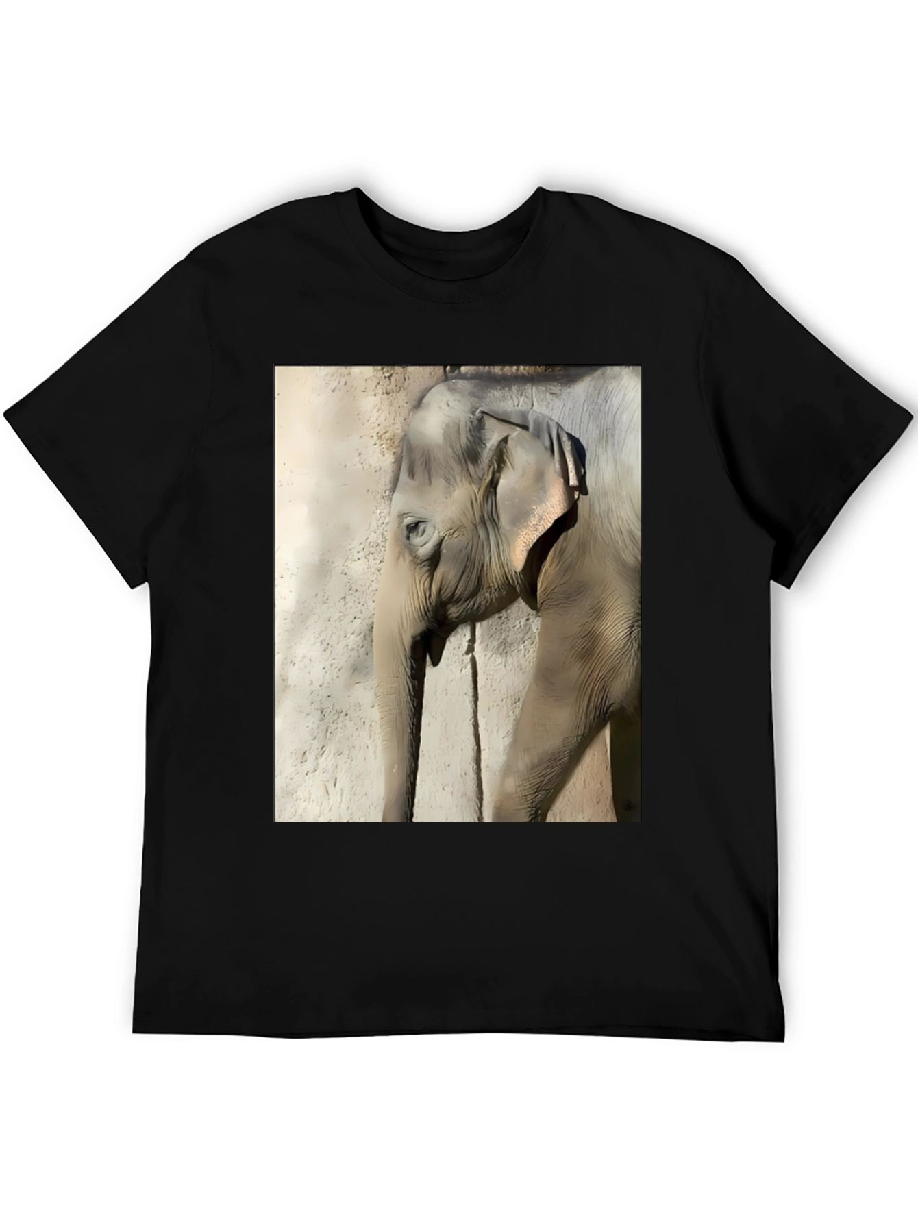 Elephant Graphic Print T-Shirt - Classic Black Tee