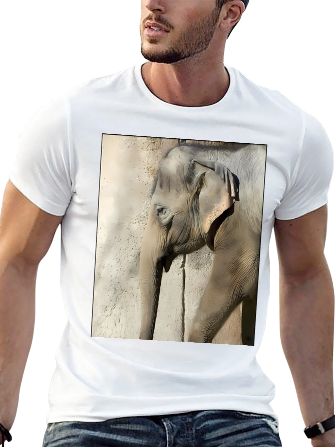 Elephant Graphic Print T-Shirt - Classic Black Tee