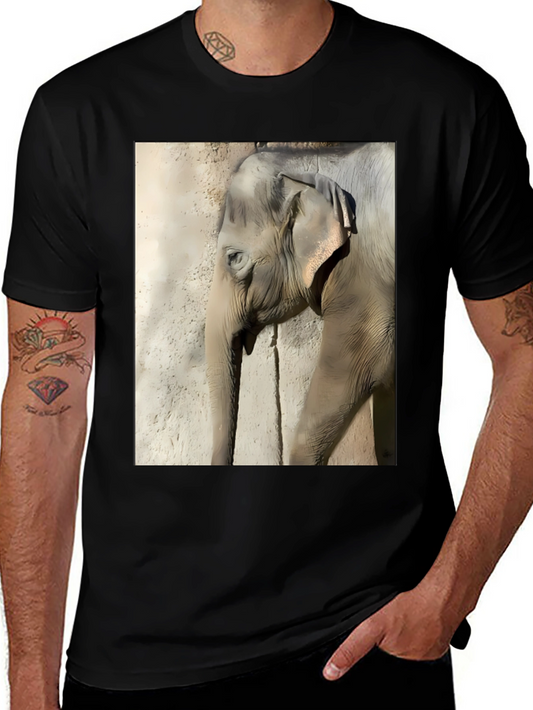 Elephant Graphic Print T-Shirt - Classic Black Tee