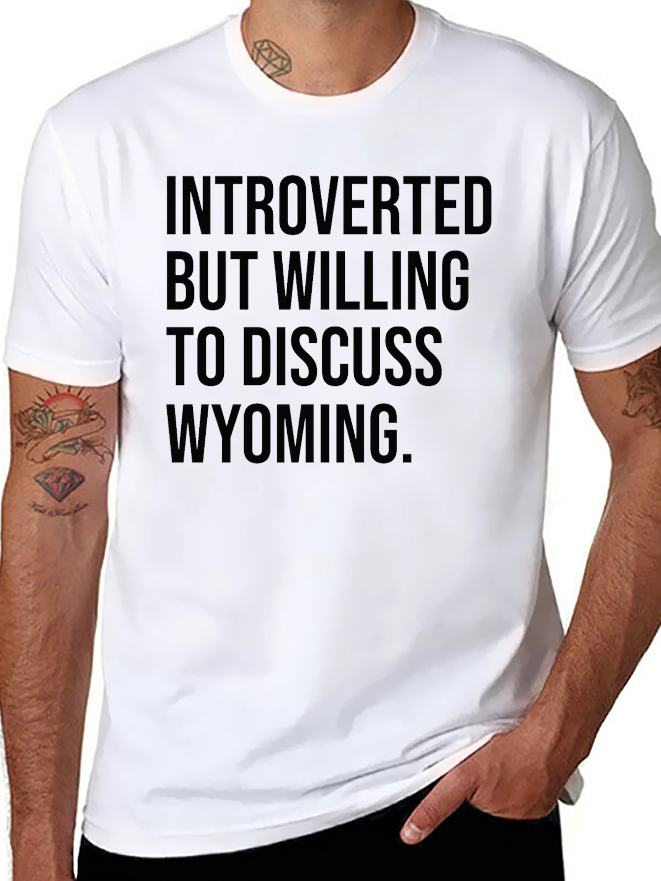 Introverted Wyoming Tee - Humorous Graphic T-Shirt