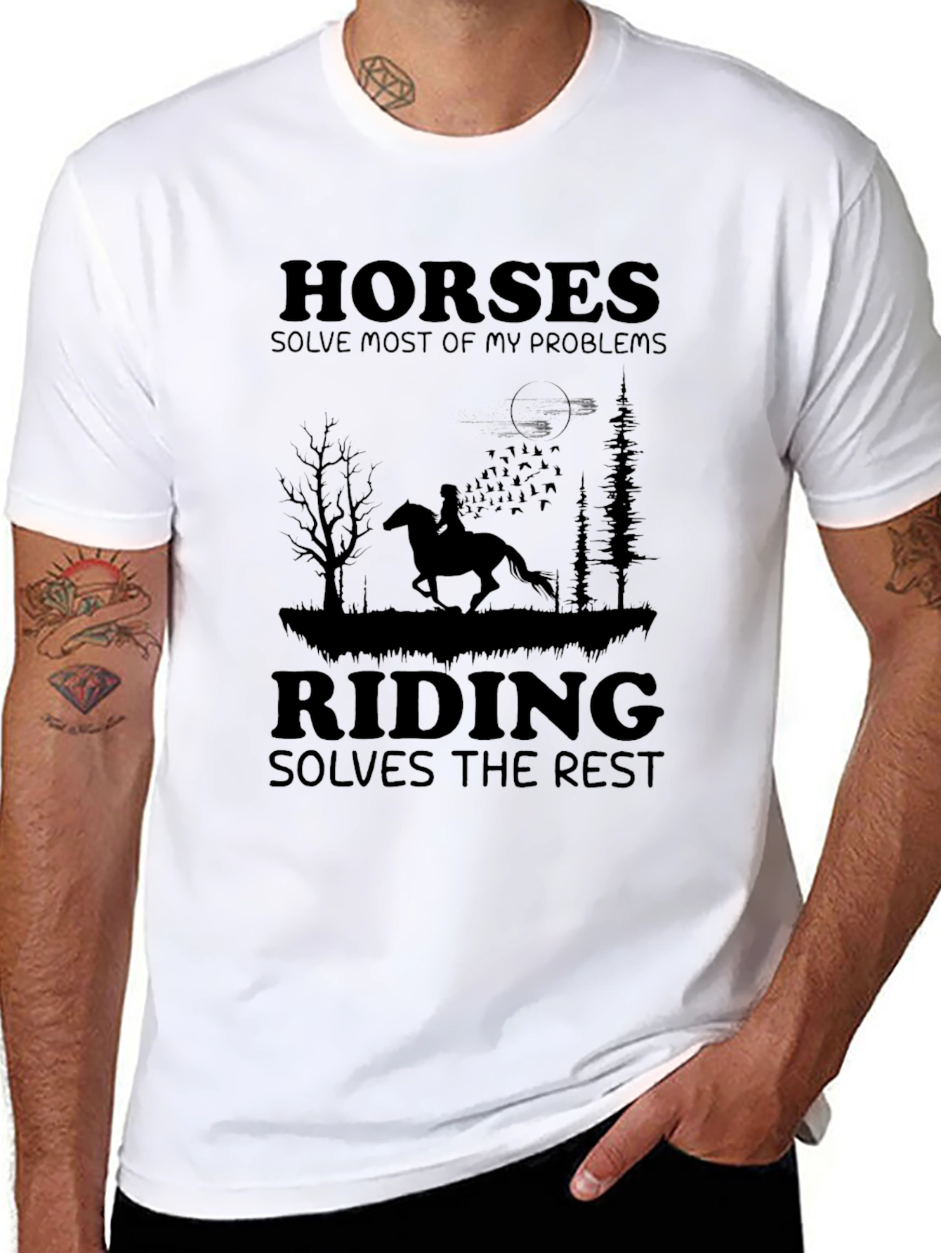 Horses Solve My Problems Riding T-Shirt