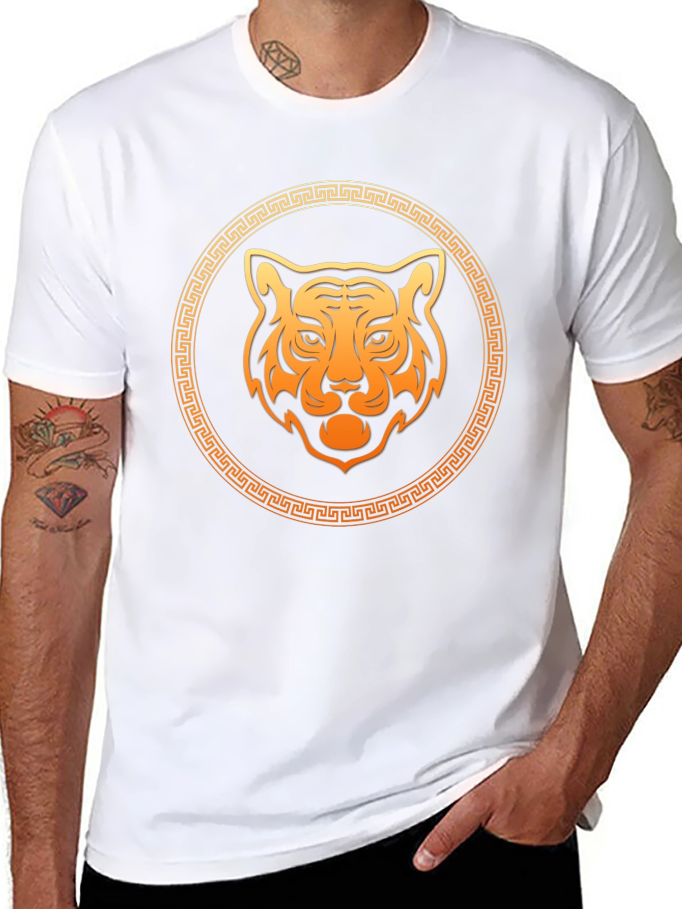 Tiger Graphic Black Tee - Trendy Mens T-Shirt