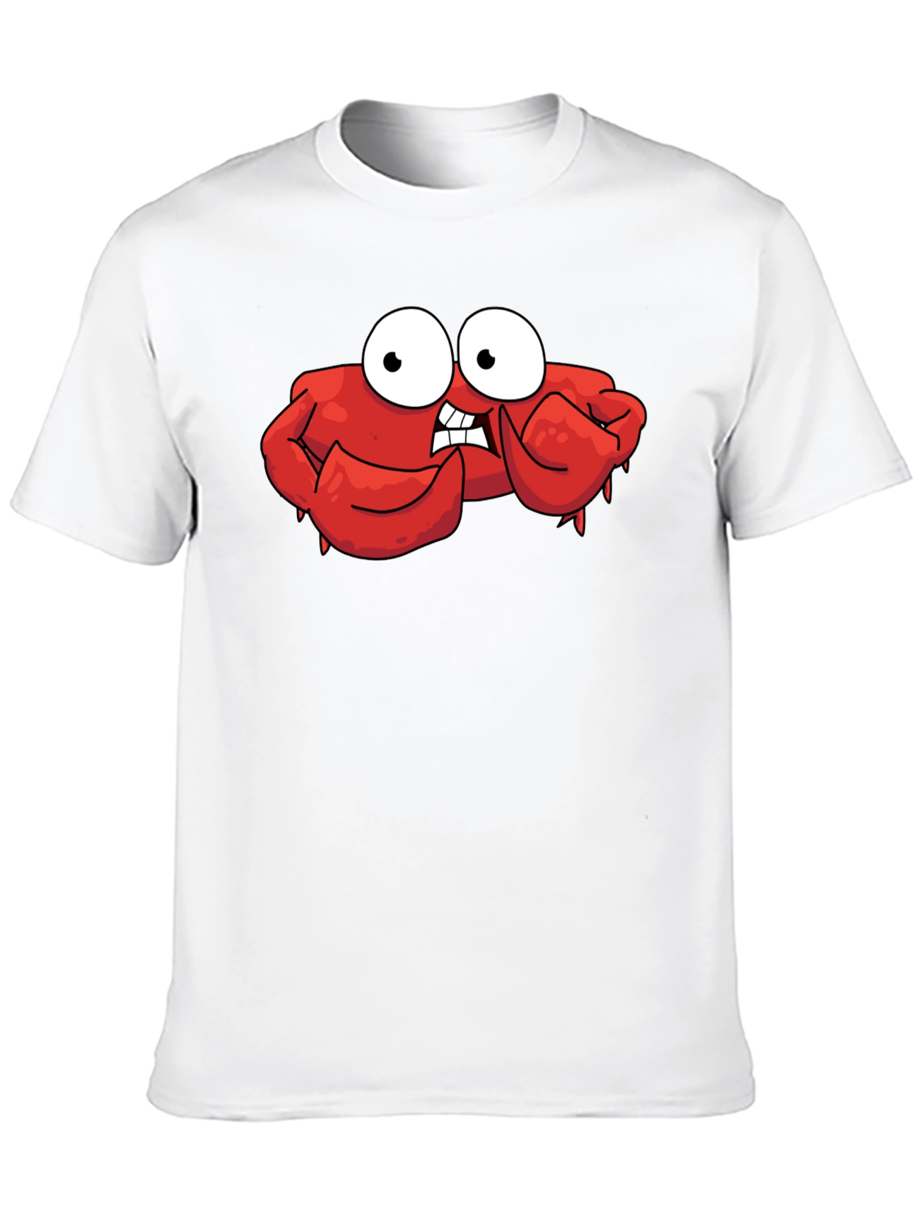 Funny Cartoon Crab Graphic Black T-Shirt