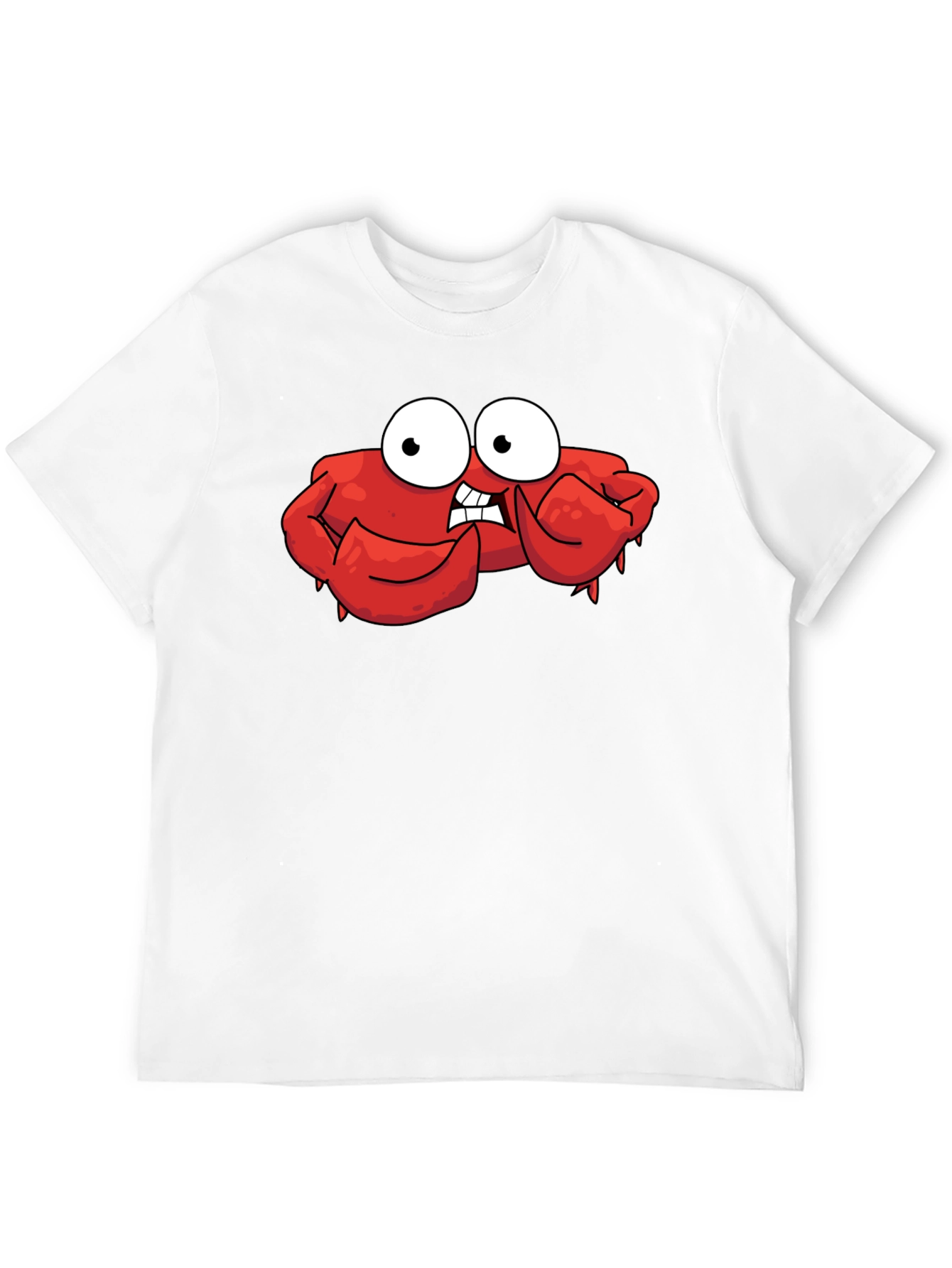 Funny Cartoon Crab Graphic Black T-Shirt