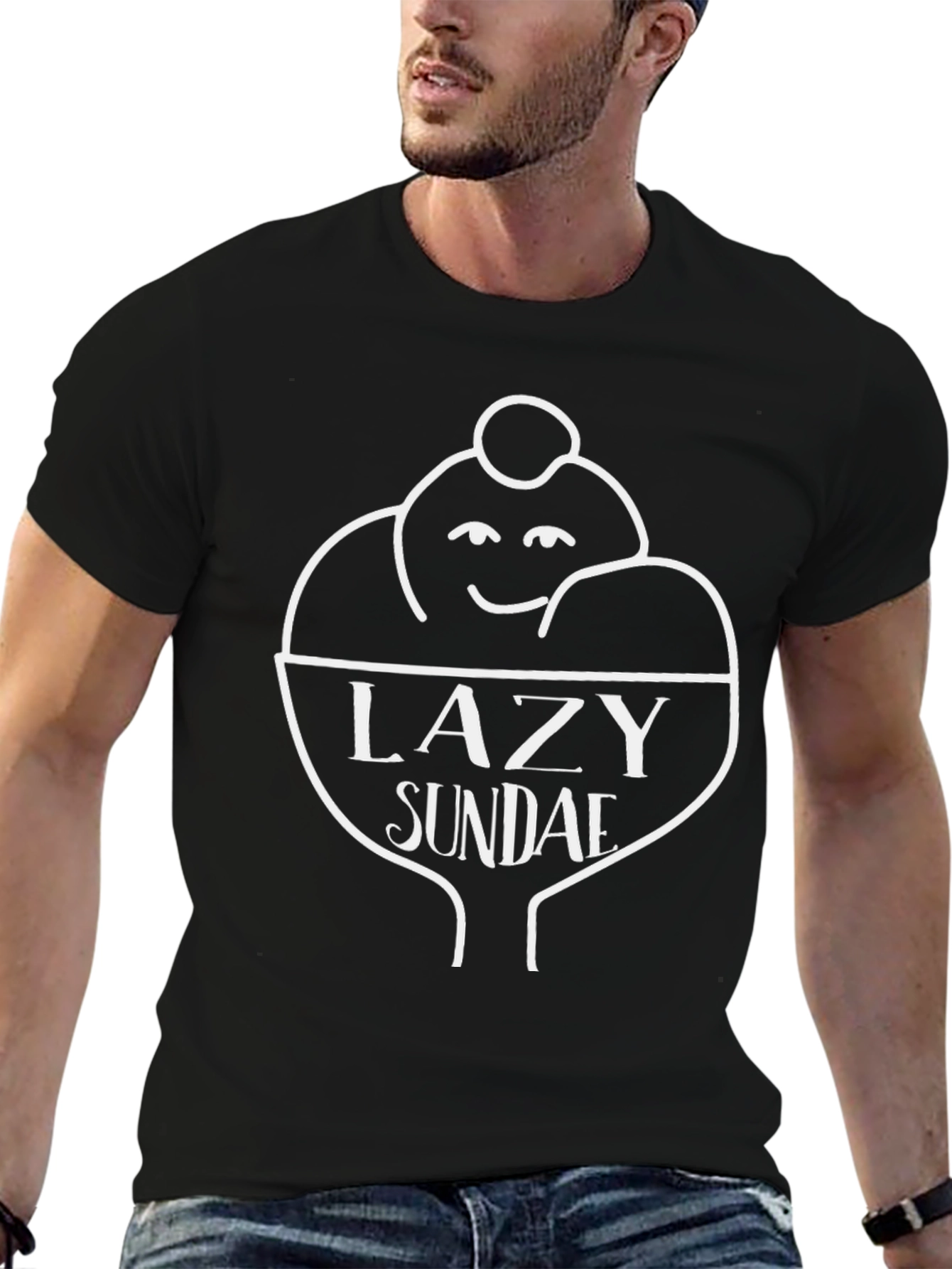 Lazy Sundae Graphic T-Shirt -  Unisex Cotton Tee