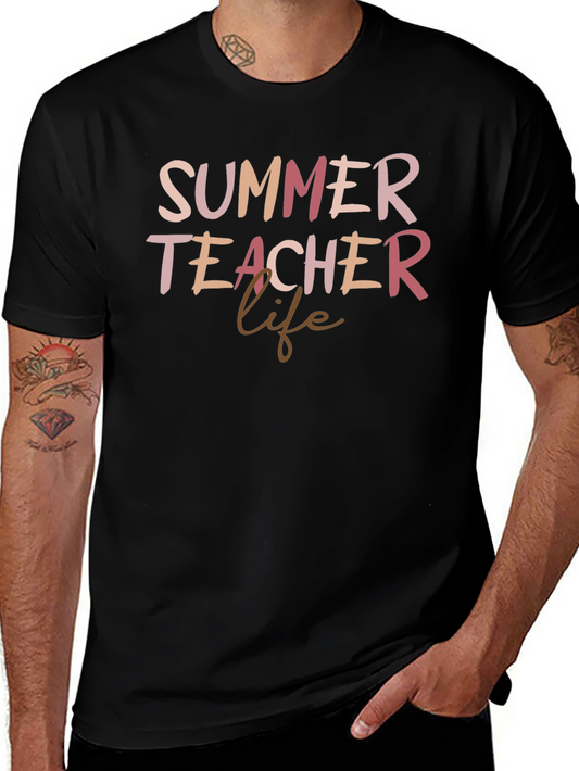 Summer Teacher Life Black Graphic Tee