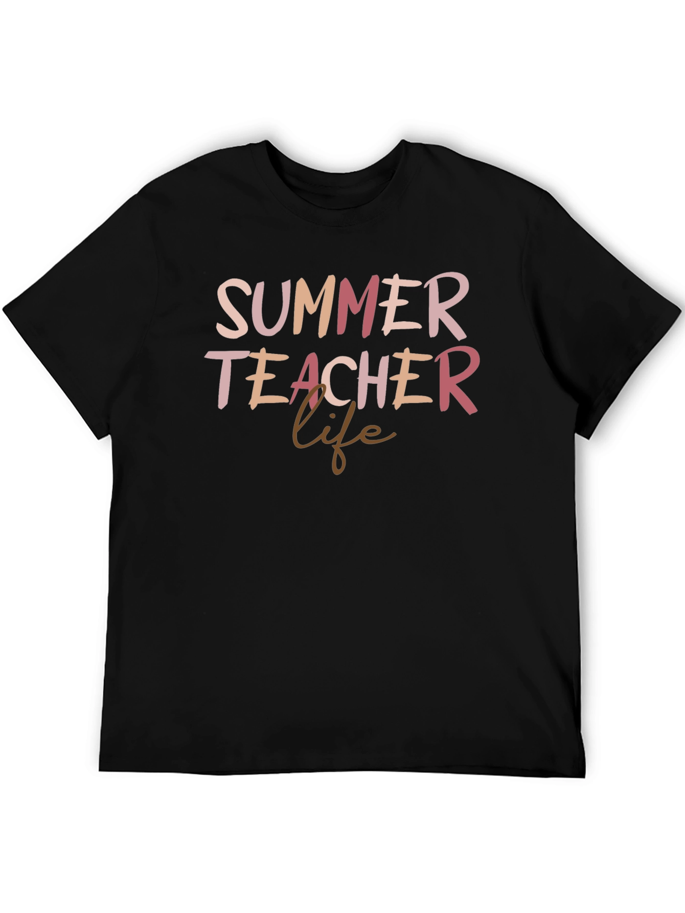Summer Teacher Life Black Graphic Tee