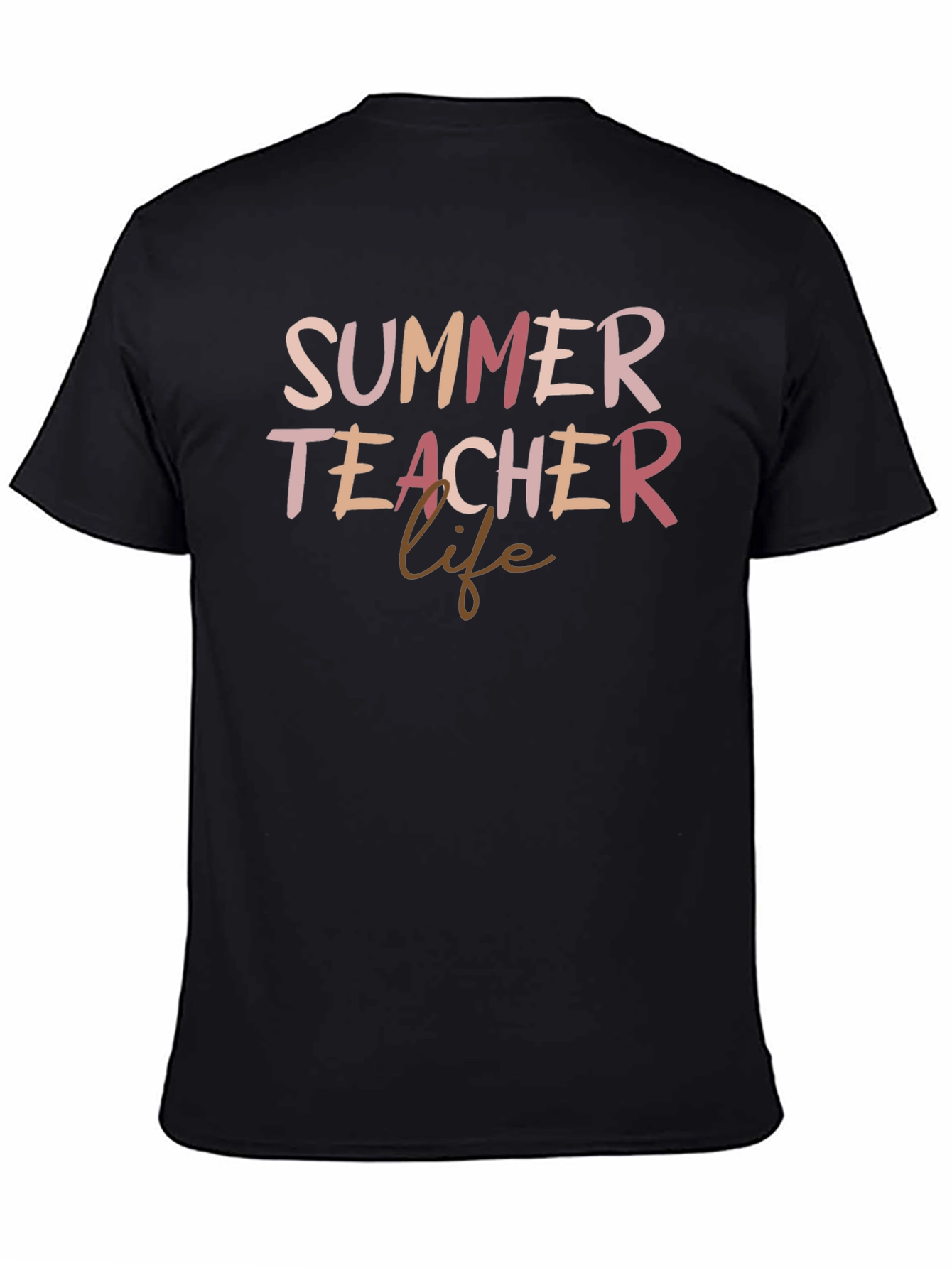 Summer Teacher Life Black Graphic Tee