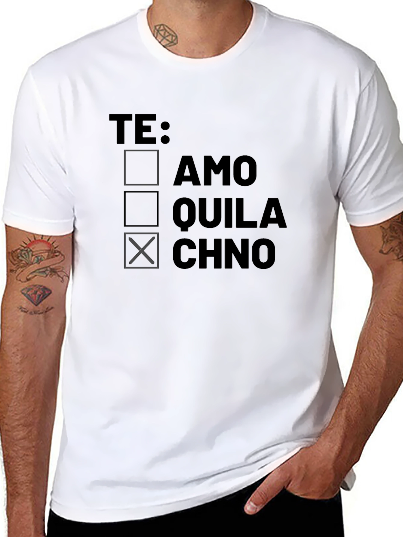 Te Amo? Tequila? Chino? Mens Graphic T-Shirt
