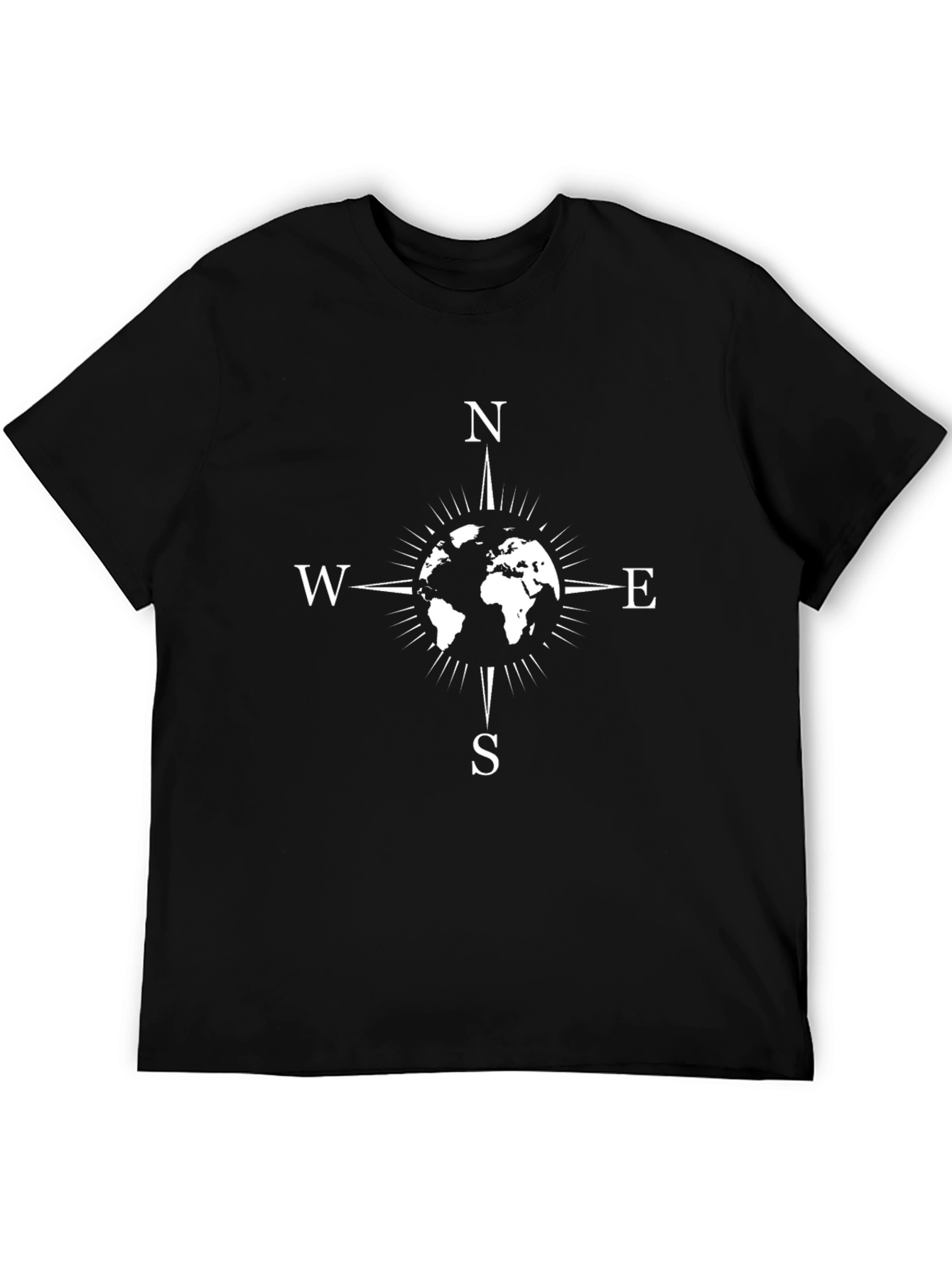 Compass Rose Earth Graphic Tee - Black
