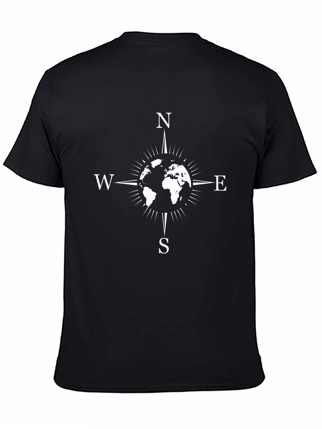 Compass Rose Earth Graphic Tee - Black