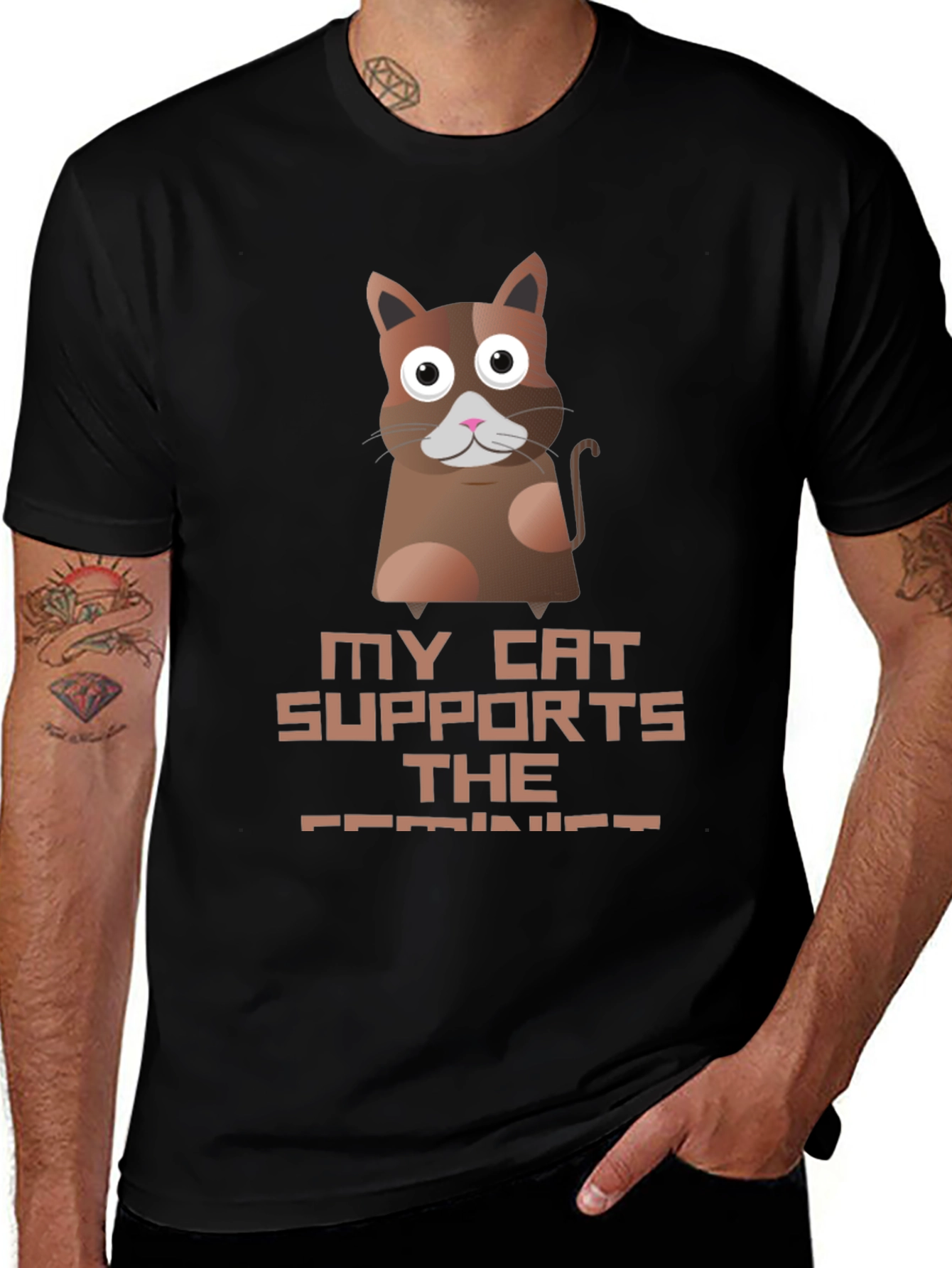 My Cat Supports The Feminist T-Shirt