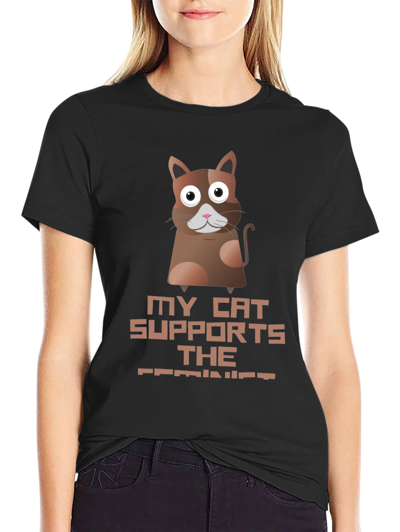 My Cat Supports The Feminist T-Shirt